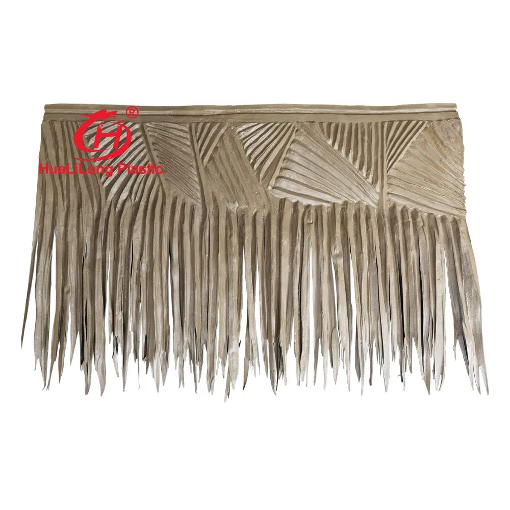 Foundry New design  cheap Extrusion plastic  HDPE palm leaf thatched Palapa Mexican thatch roofing for roofing tile