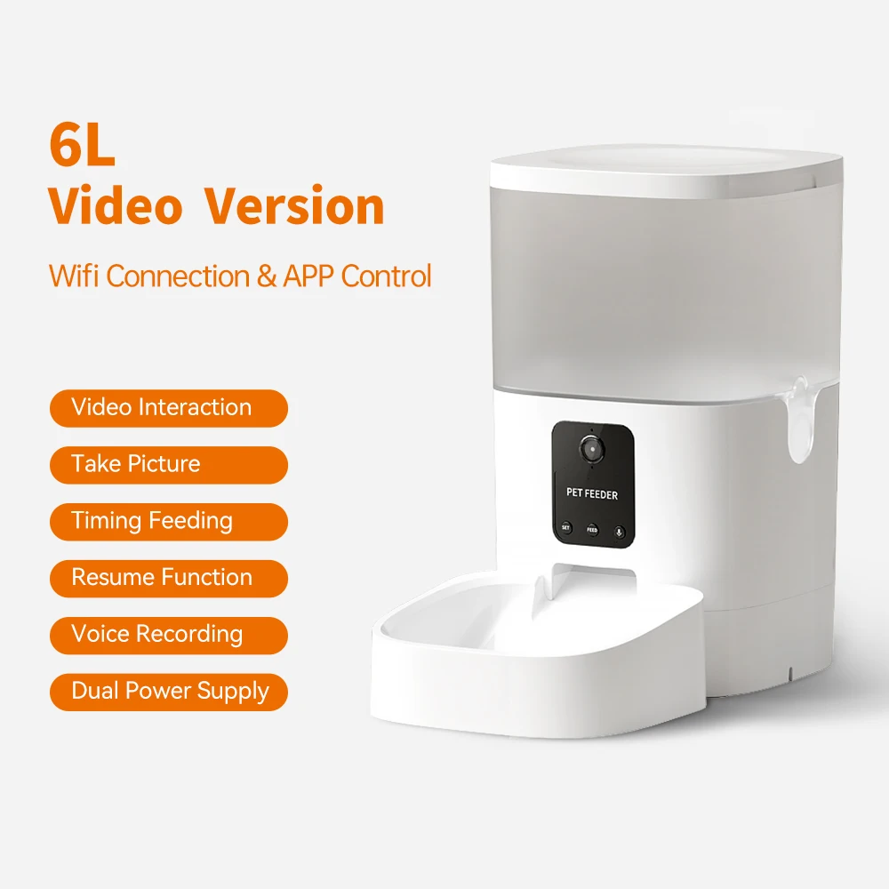6L Pet supplies Wholesale Smart App Wifi Automatic Water Pet Bowl Smart Feeder Pet Dog Cat Automatic Feeder