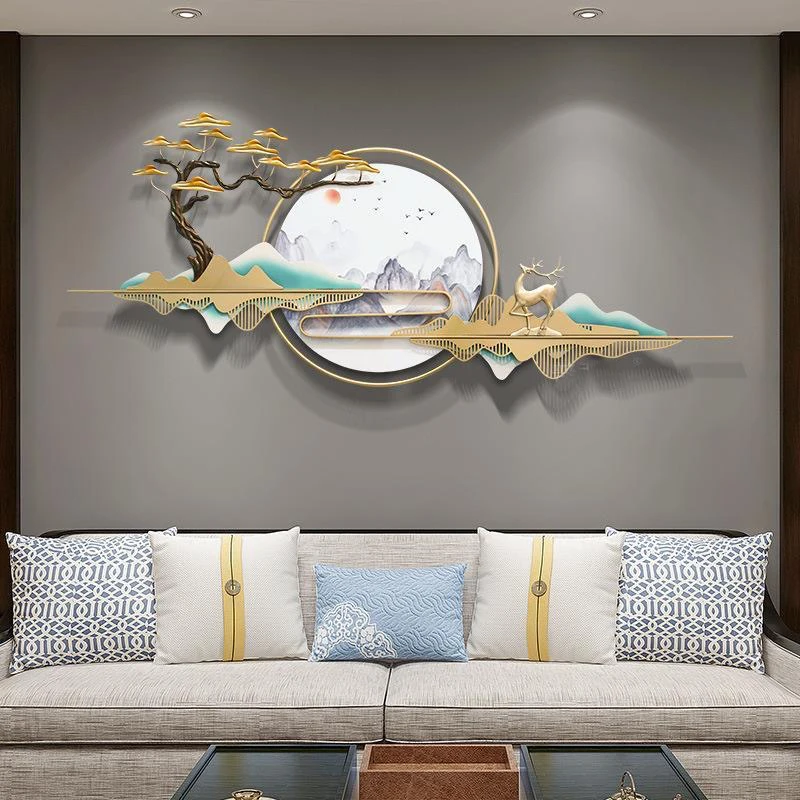 150*63cm wholesale dropshipping products 2023 Creative 3D Metal living room pendant art wall hanging house room wall decoration