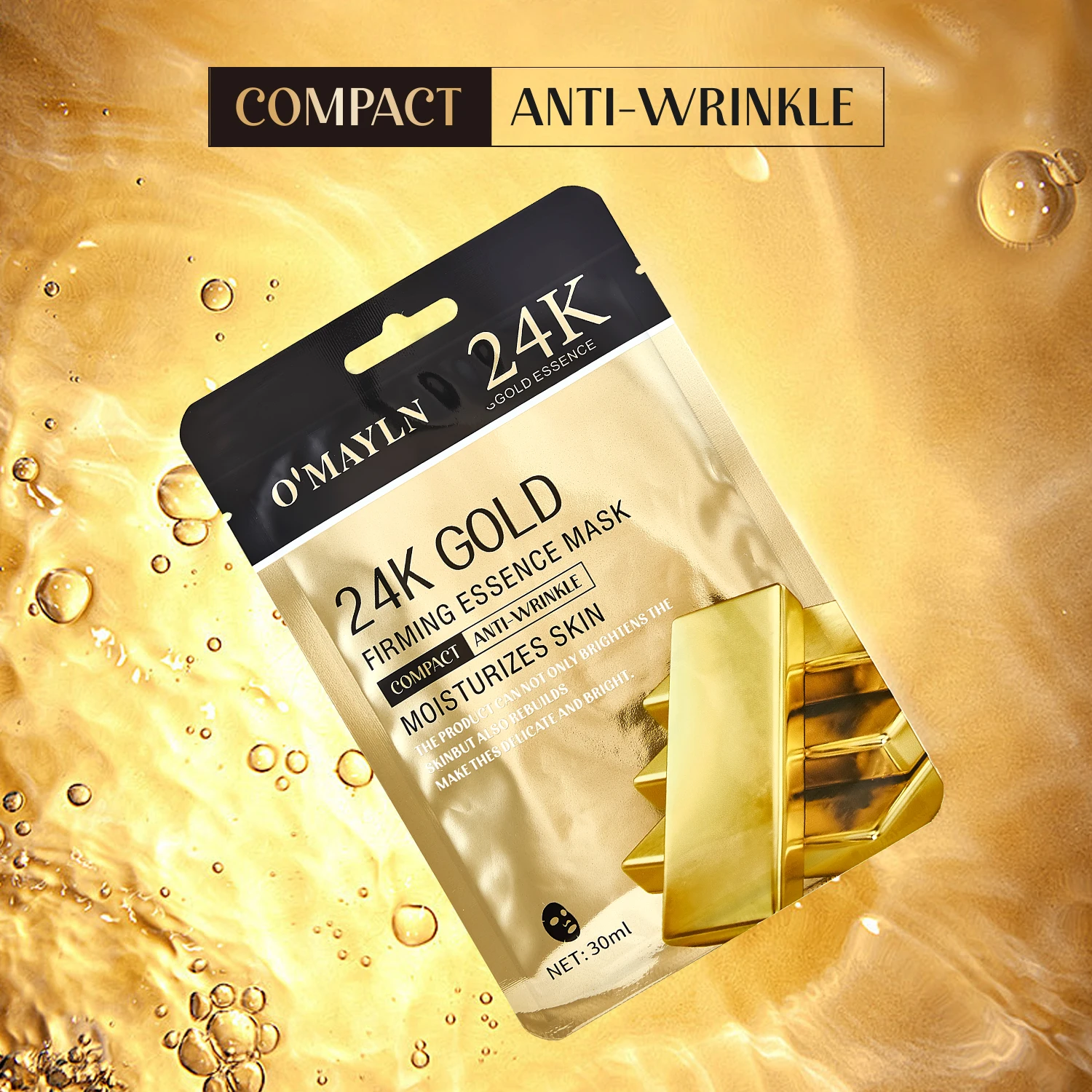 Wholesale Factory Natural Hydrating Facial Mask Sheet Beauty Skin Hydro Gel Whitening 24k Gold Collagen Face Mask