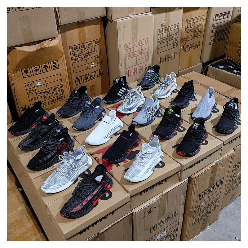 HM-1657 hot sale second-hand discount shoes men liquidation stocks sports shoes wholesale surplus casual shoes men sneaker