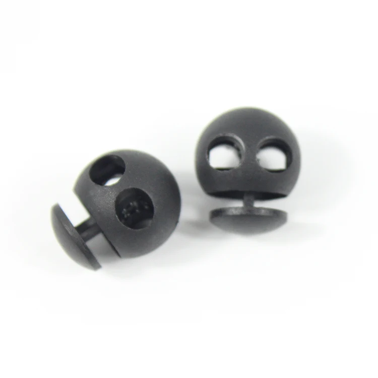 Round Flat Plastic 2Hole Toggle Cord Lock Stopper