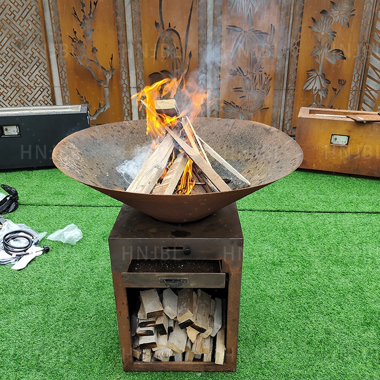 Corten Steel bbq Barbecue Grill Outdoor Wood Burning Charcoal Corten BBQ Grills Fire Pit