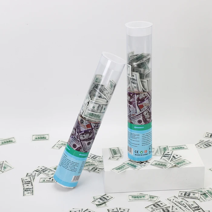 Mini Dollars Plastic Paper Money Confetti Party Popper Cannon