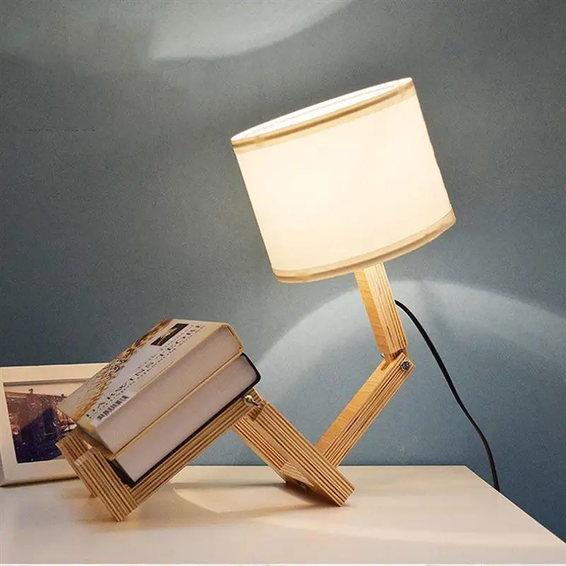  Новый гибкий деревянный держатель Элегантный регулируемый креативный планшет для чтения Ночная лампа с абажуром из ткани