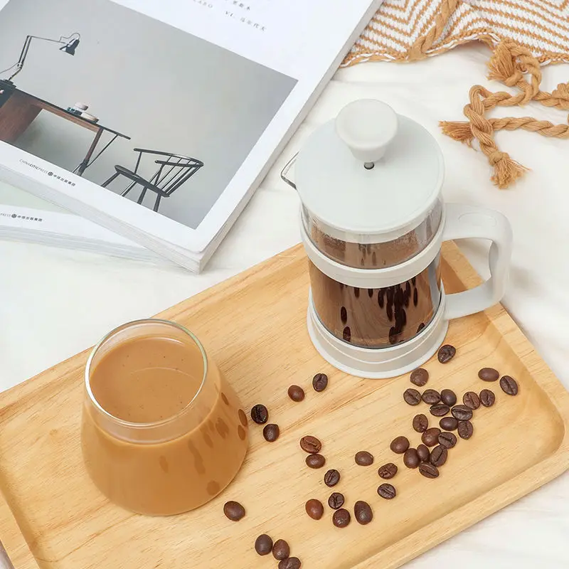 KLP Eco Friendly Coffee plunger Press Bamboo 600ml glass french press coffee maker