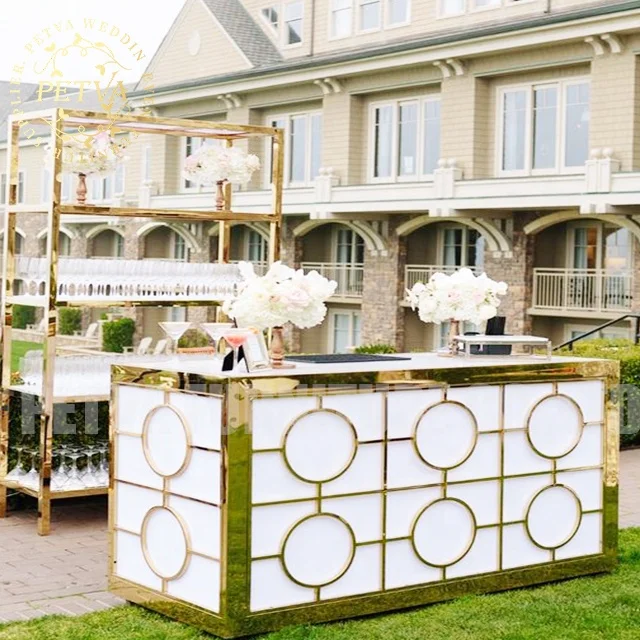 Rectangular silver led bar table  nightclub bar counter wholesale cocktail tables