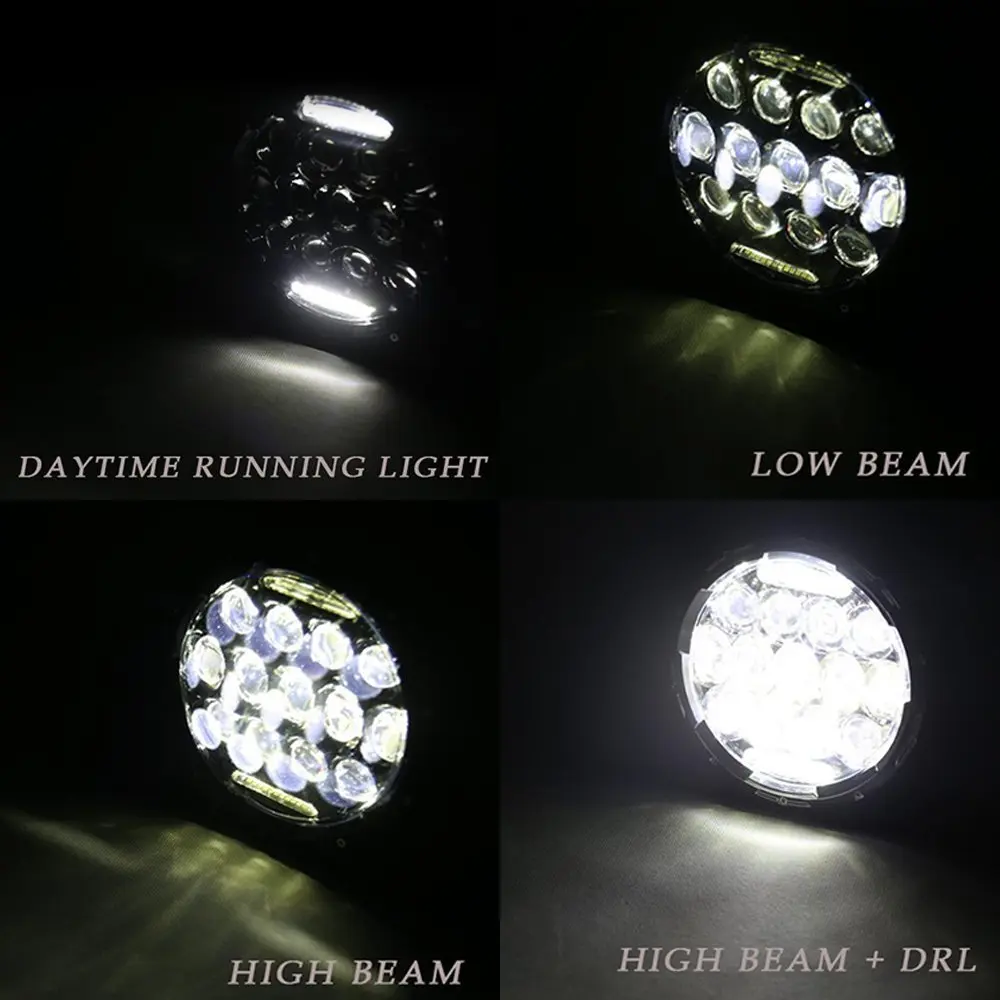 Factory Supply h4 12V 24V 7 inch round led headlight for motor Truck 4x5 off-road vehicle