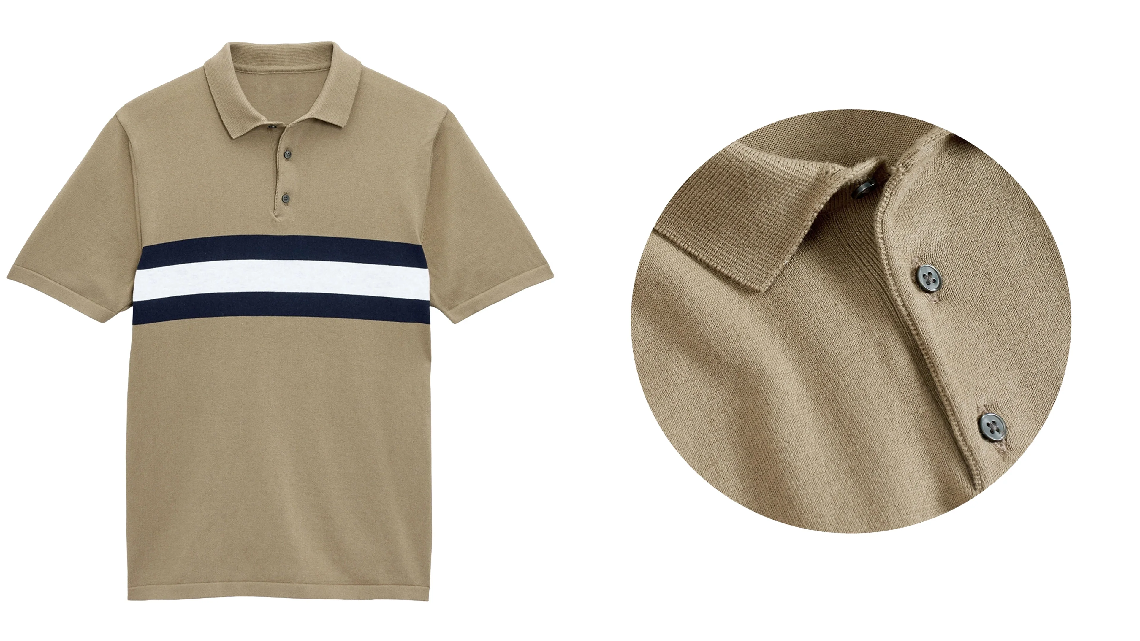 Good looking regular fit customized yarn dyed stripe essential short sleeve organic cotton polo shirt mens clothing wholesales