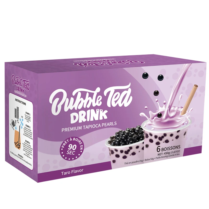 Instant Taro Flavor Drink Milk Powder 6pcs/set Box Package Instant Boba Tea