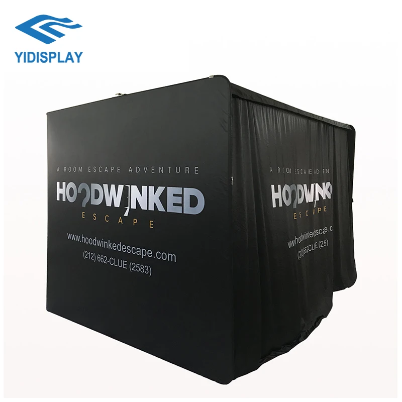 Small Mobile Curtain Metal Cloth Boutique Temporary Trade Show Portable Dressing Room Changing Room Tension Fabric Fitting Room