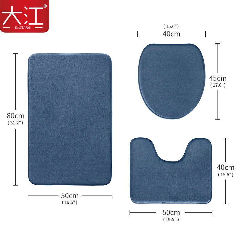 DAJIANG memory foam bath mats 3 pcs set rug sets mat Anti-slip quick dry bath mat cotton toilet carpet