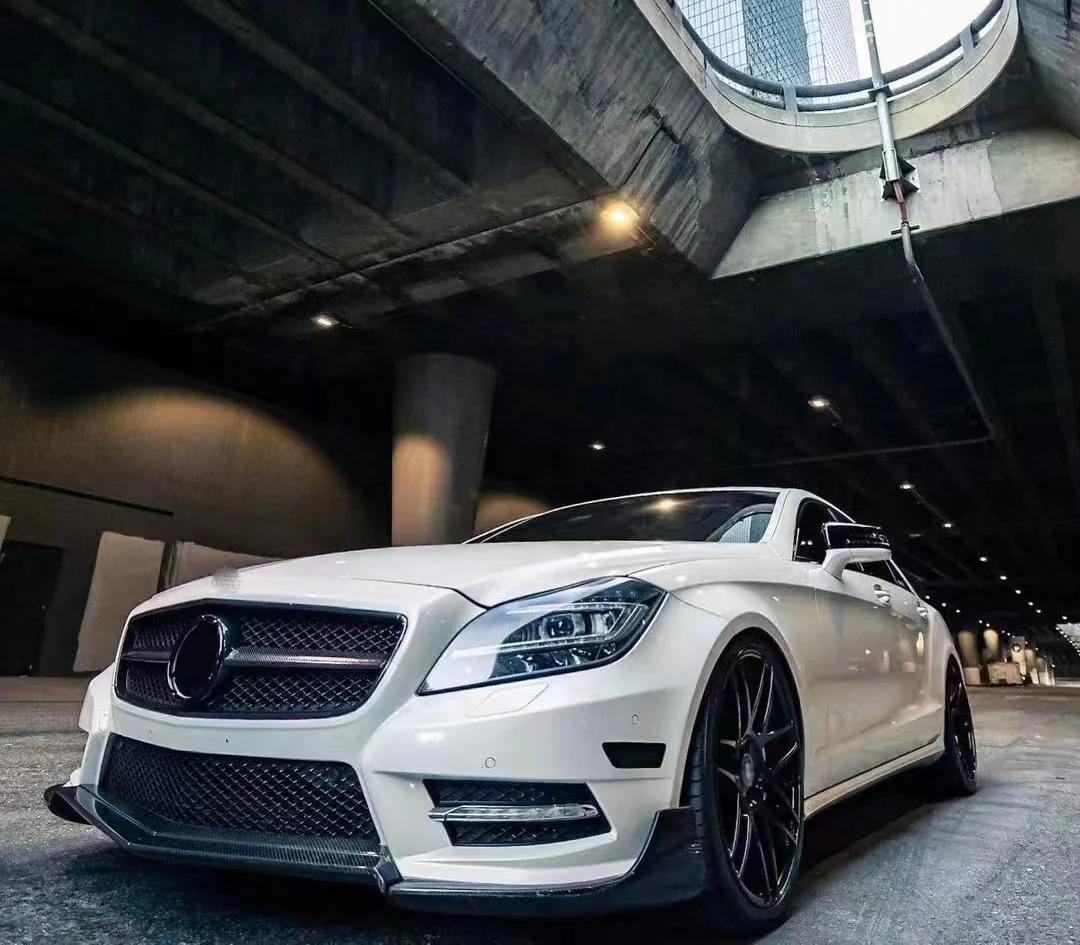 Car Carbon Fiber Front Bumper Lip for Mercedes Benz CLS W218 C 2012-2014