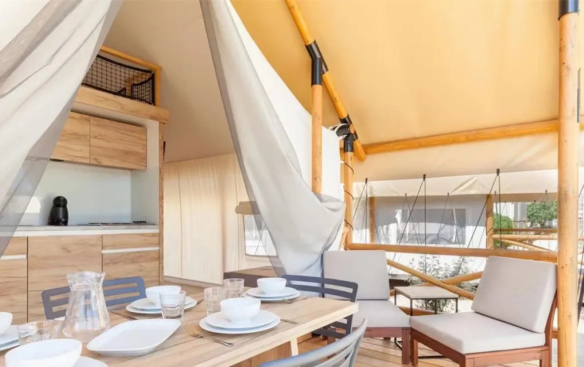 Outdoor luxury resort hotel loft safari tent house double-layer glamping tent