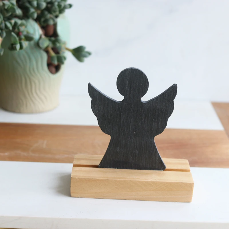 Star tree Christmas Angels slate wood Ornaments Showpiece Decoration statue