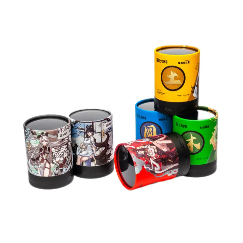 custom print cardboard paper tube packaging for tea with window