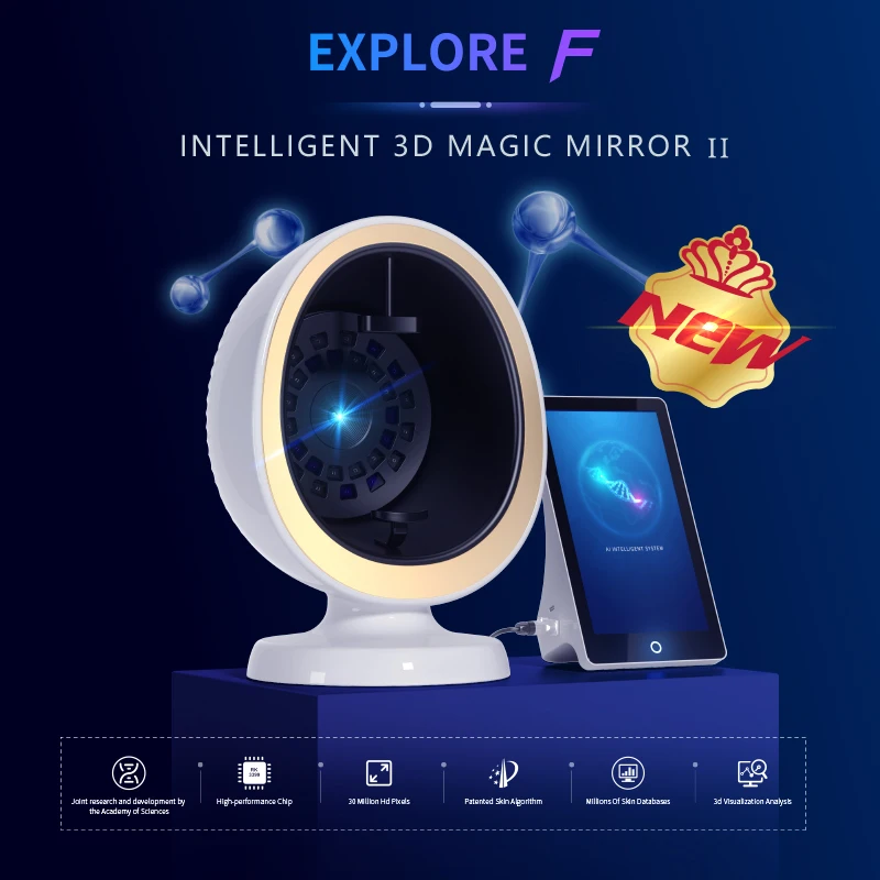 Smart Facial Analysis Skin Care Machine Wesipull 8 Spectra Mode 3D Skin Analyzer Detect Skin Moisture Acne Analysis