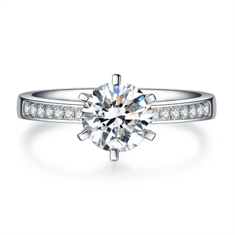 Classic Mossan ring S925 sterling silver 1 carat Mossan diamond ring for women