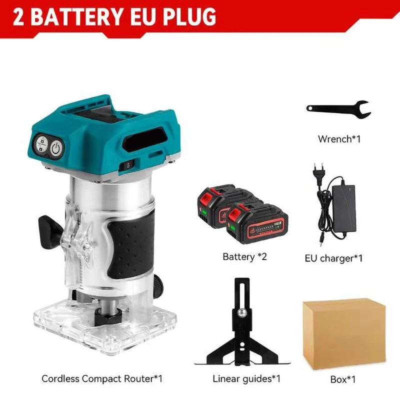 21V Portable Adjustable 6Speed Cordless Trimmer Hand Wood Router Trimming Machine Brushless Lithium Battery Wood Trimmer Tools