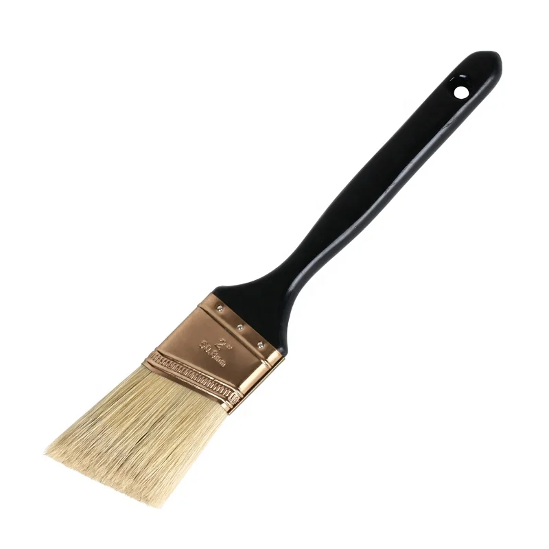 Best Price Angle Sash White And Yellow PET Paint Brush With Black Plastic Handle
