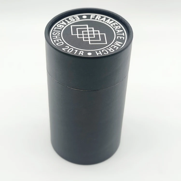 China Manufacturing Wholesale Black Empty Custom Logo Printed Round Rigid Paperboard Tubes