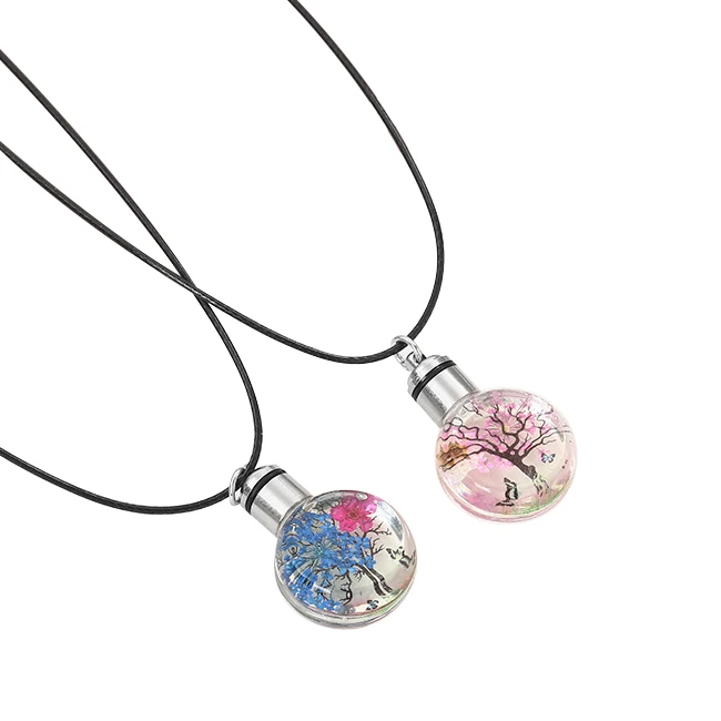 New Fashion LED Light  Necklace DIY Creative Personality Glass Pendant Necklace