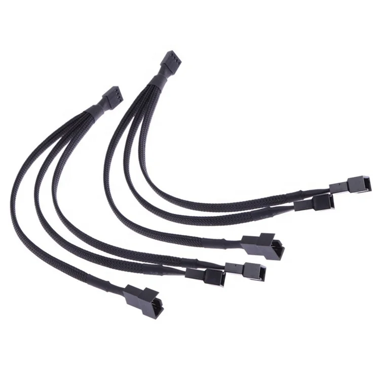 1 To 3 Way Splitter Sleeved 4-Pin PWM Connector Fan Extension Cable Computer fan cable 4p one point three extension cable