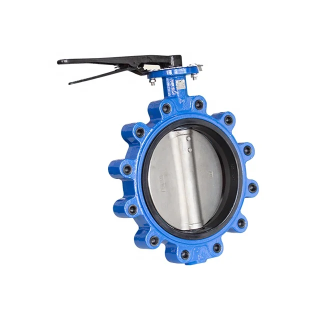Ductile Iron Center Vertical Plate Soft Seal Double Clip Disc Connected  Epdm Seat Butterfly Valve