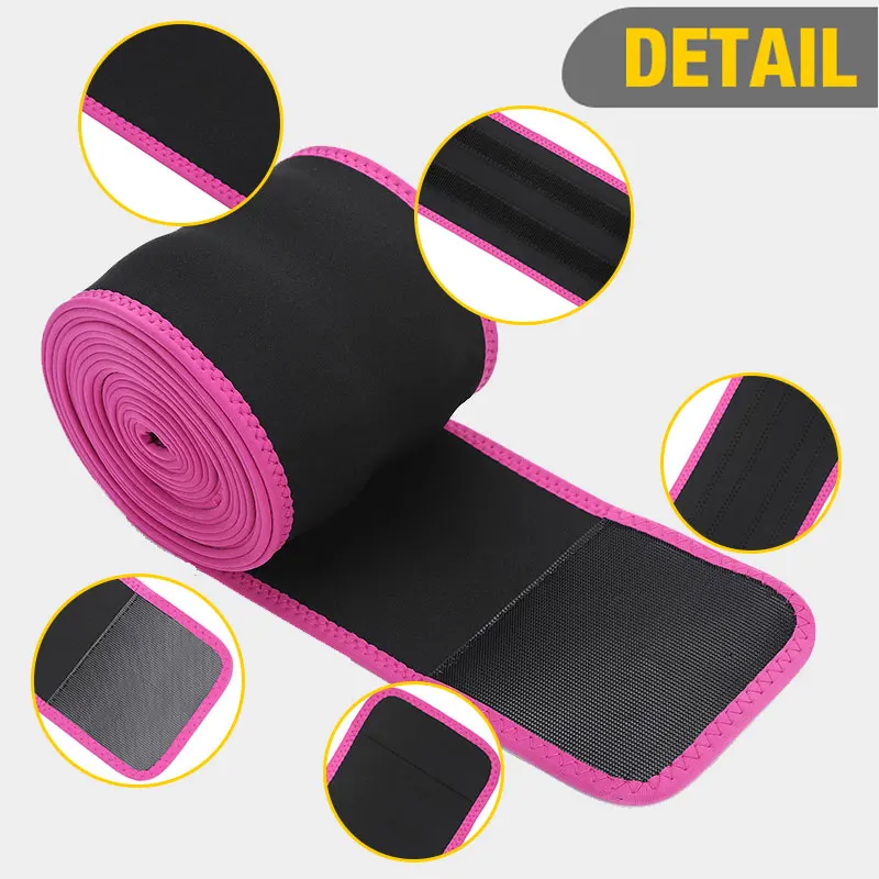 Custom Logo Women Neoprene Sauna Sweat Waist Trainer Fitness Lose Weight Abdomen Waist Wrap Belt