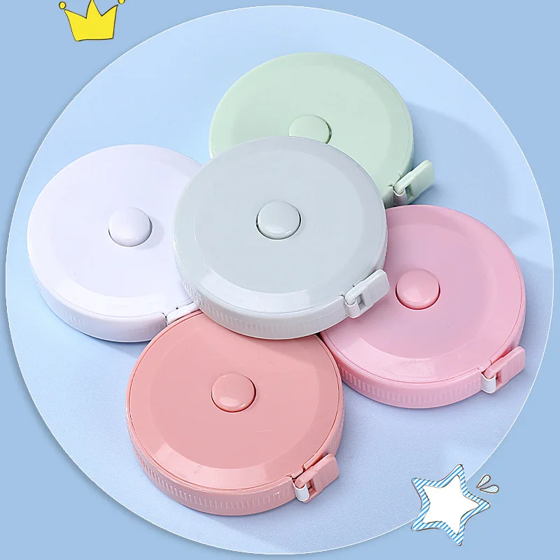 Soododo Nordic Style Portable Soft Leather Tape Measure Cute Small Ruler Waistline Mini Metal Ruler Convenient Portable Math