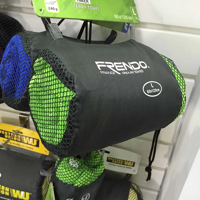 Microfiber terry towel with mesh bag