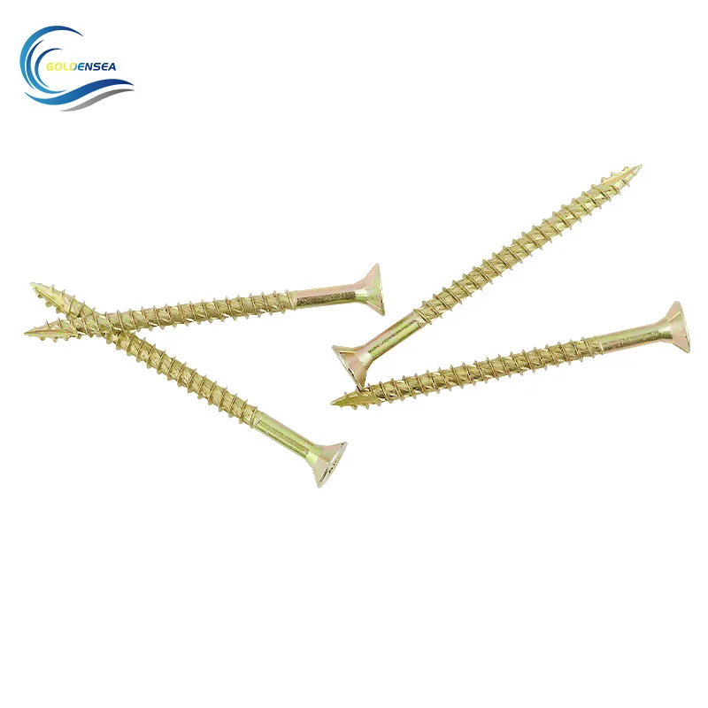 CSK turbo screws with zinc plated and tapping point for wood Pozi-3 drive with ribs