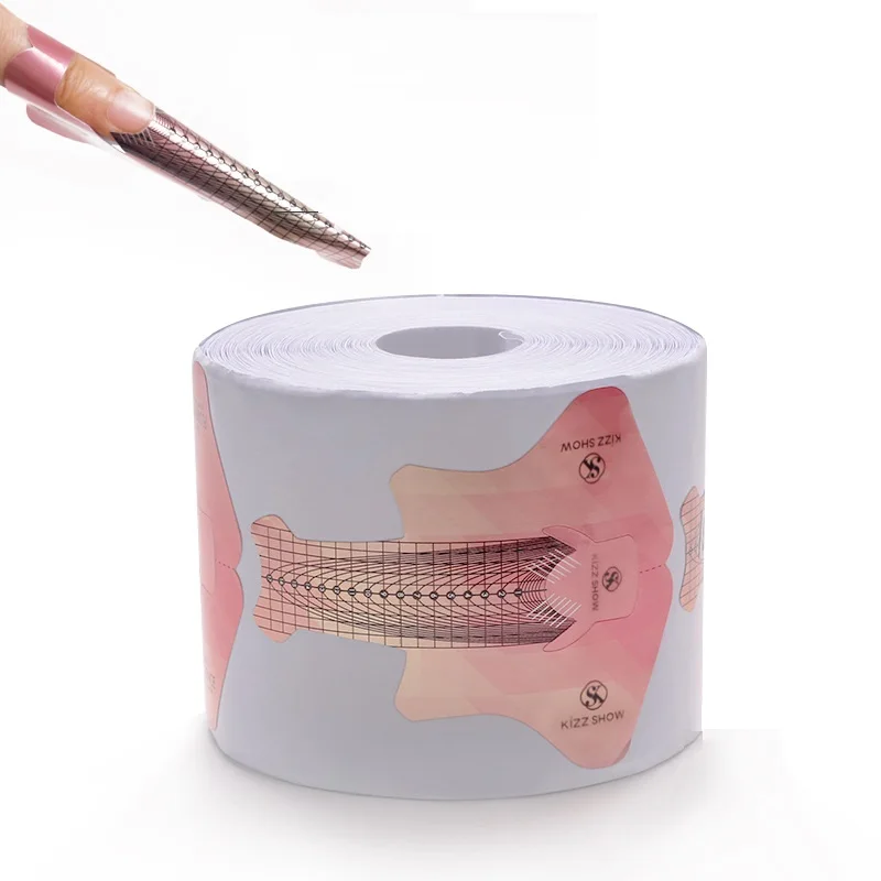 2 In 1 Self Adhesive Manicure Acrylic Long Detachable Fish UV Gel Extension Paper Nail Art Form