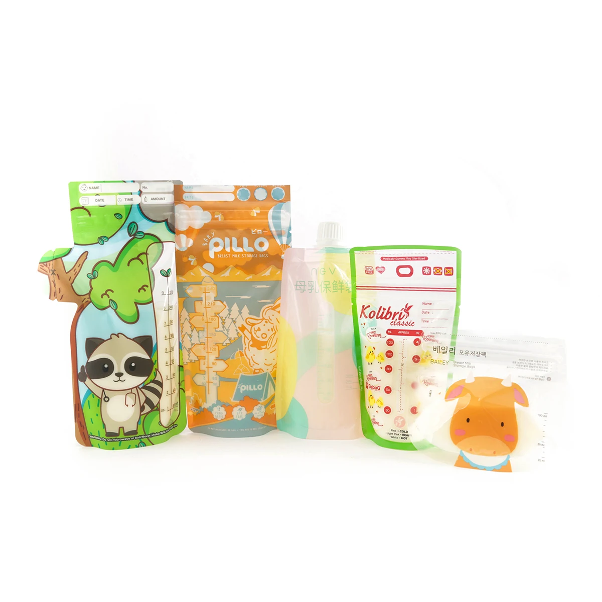 Temperature sensor function breast milk storage bag