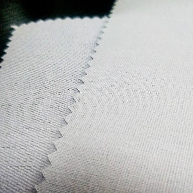 stiff hard woven fusing interlining polyester buckram interfacing for hat waistband bag making