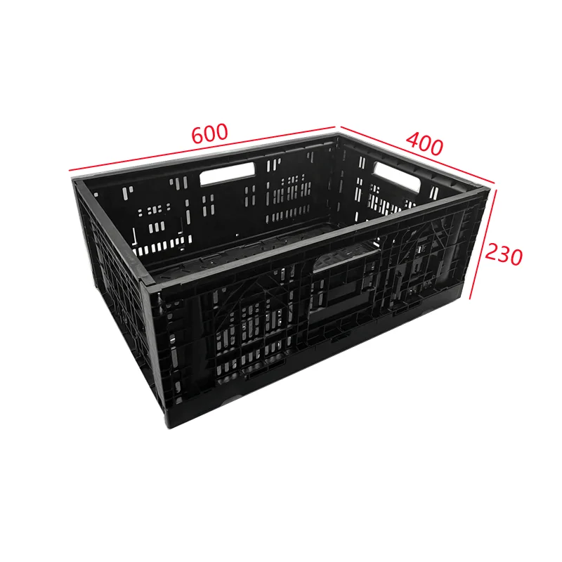 Large Stackable Collapsible Fruit and Vegetable Mesh Crates Plastic Folding Storage Crates for Sale