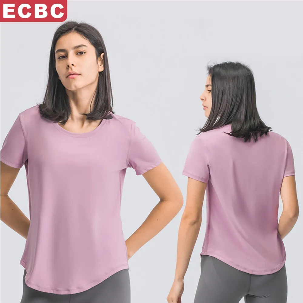 Manufacturers Wholesale Loose Yoga Workout Light Breathable Exercise Running Sleeve Tops Fitness T-Shirt Short Gym Clothing