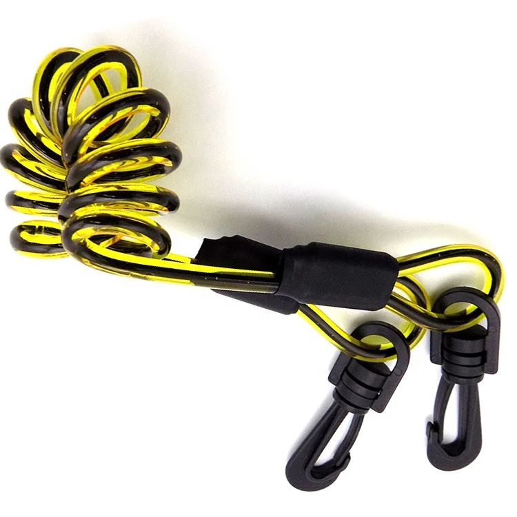 Быстросъемные коррозионно-стойкие шнурки с пластиковым покрытием, пружинные шнурки для дайвинга с крючком