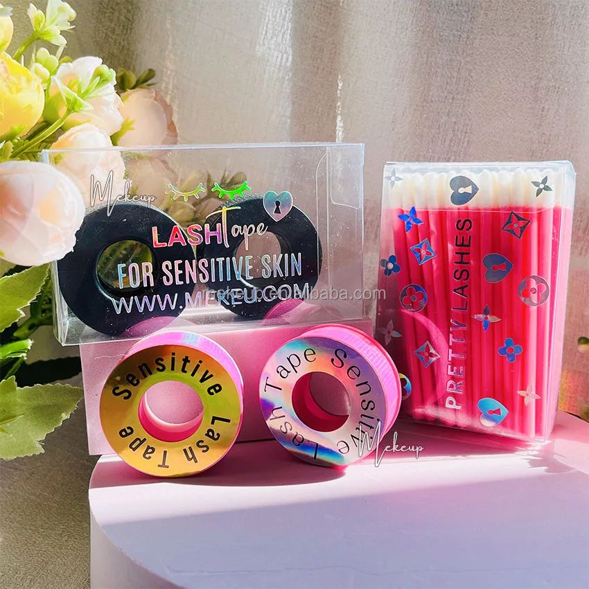 Lash extensions cassette medical green white eye micropore breathable sensitive sticky lash tap