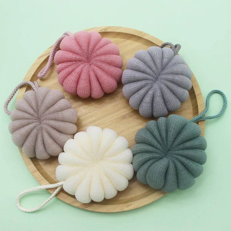 High Quality Korea Bath Shower Exfoliating Body Sponge Brush Scrubber Soft Mesh Net Luffa Loofa Loufa Shower Puff