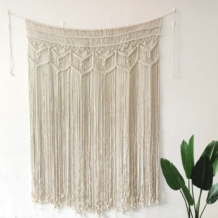 Wholesales Handmade Wall Hanging Curtain Art Creative Indoor Bohemian Macrame Woven Wall Hanging Tapestry For Home