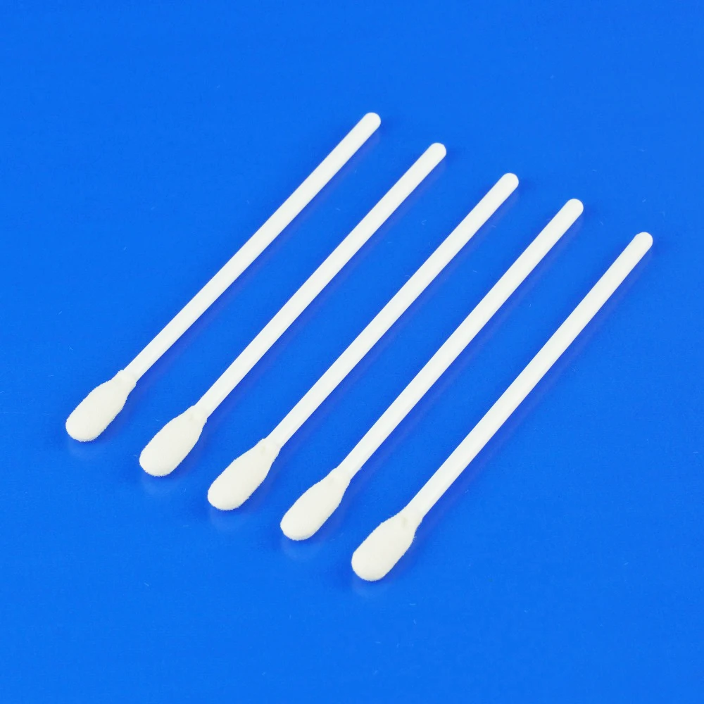Disposable Taking Throat Foam Swabs / Pp Stick 100mm Length Foam Tip Swab