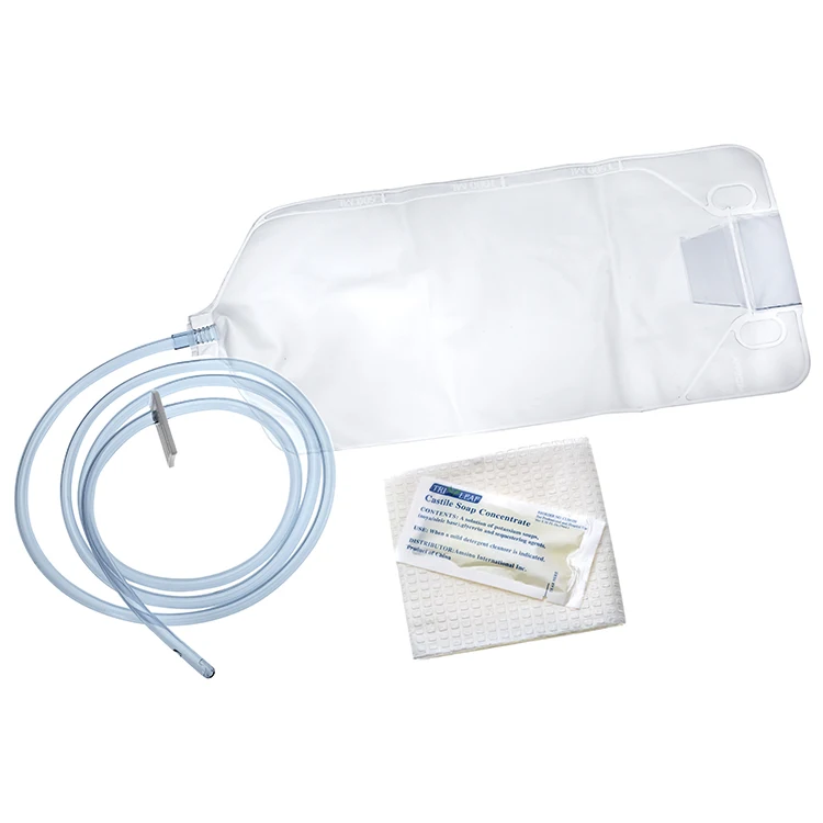 enema bag kit factory supply CE ISO disposable 1500ml douche enema kit enema bag