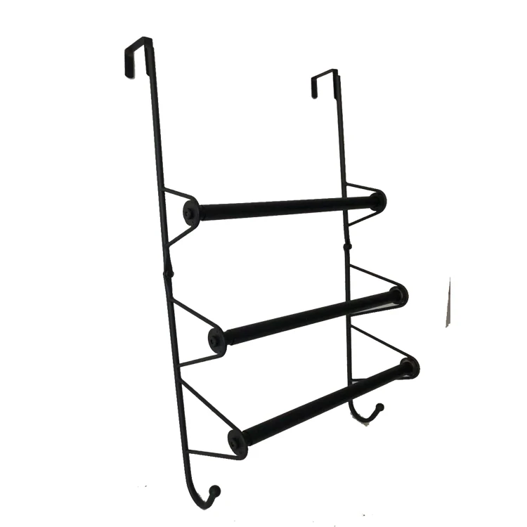 Free-Punch Bathroom Kitchen Metal Extendable Towel Rack with 3 Towel Rails Towel Metal Rails with Extendable Rail