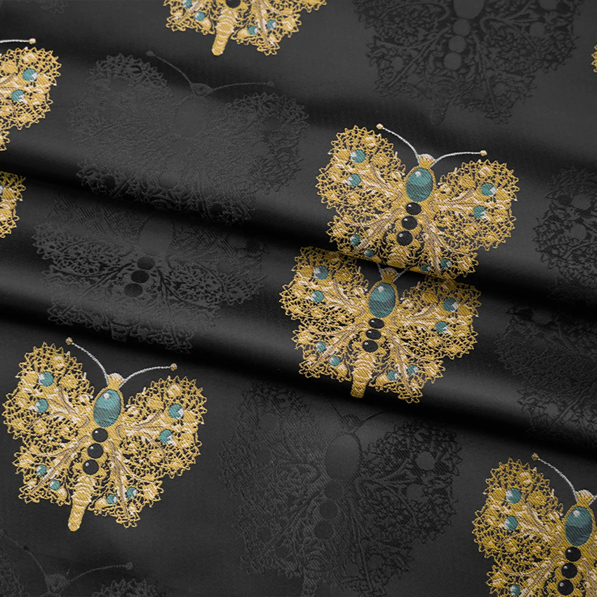 Элегантный дизайн цветы жаккардовая парчовая ткань для женщин платье