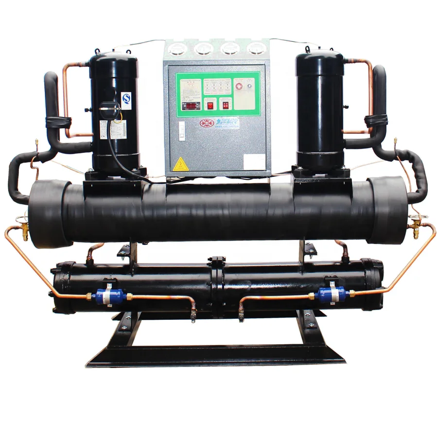 
Rate 6KW Industrial Professional Plastic Water Screw Type Double Dead low Temperature Open Chiller 