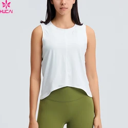 Wholesale Moisture Wicking Blank Loose Crop Basic Slim Fitting Tank Top Fitness T shirt Tank Top