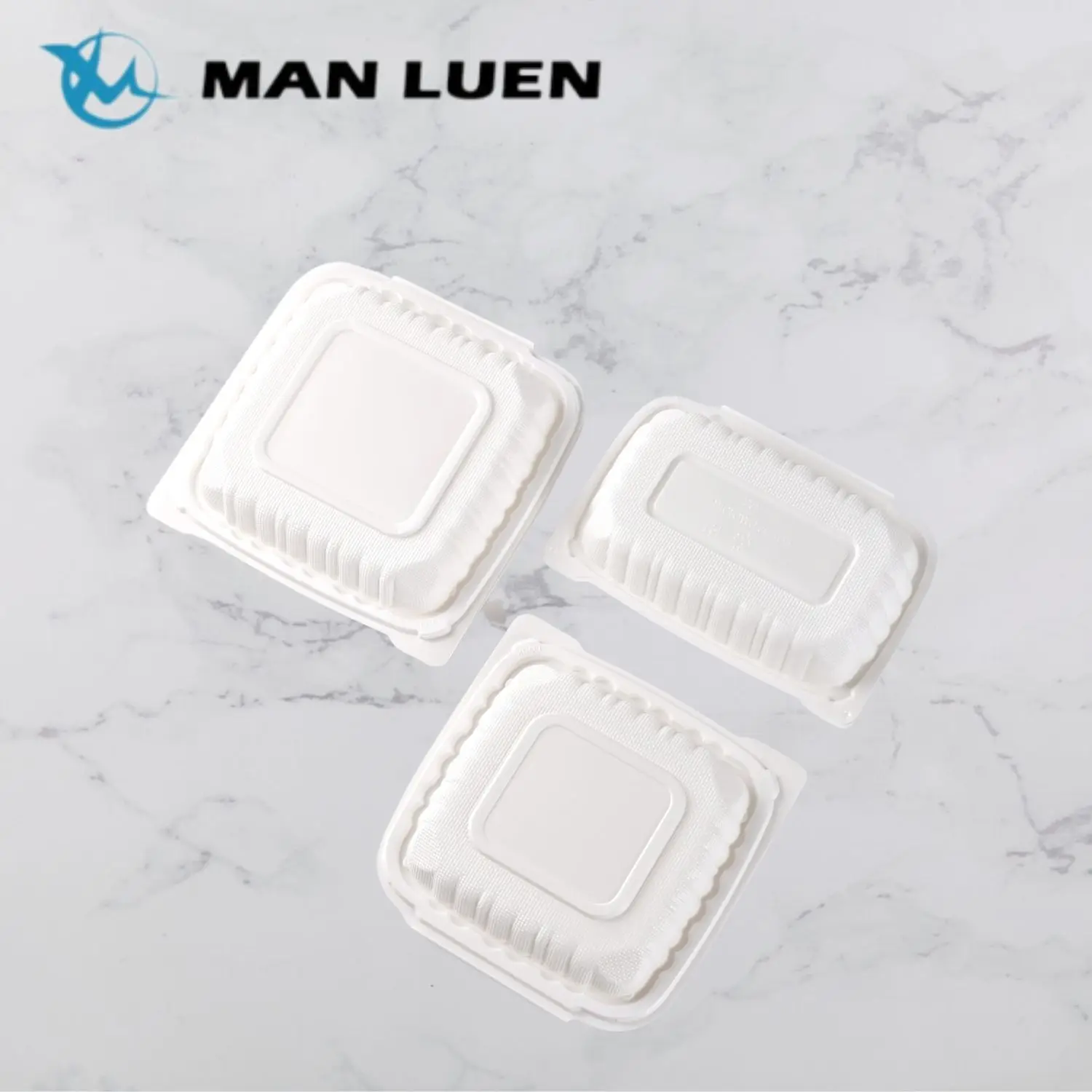 Reusable PP Clamshell Microwavable Sandwich RIce Food Takeaway Hinged Container