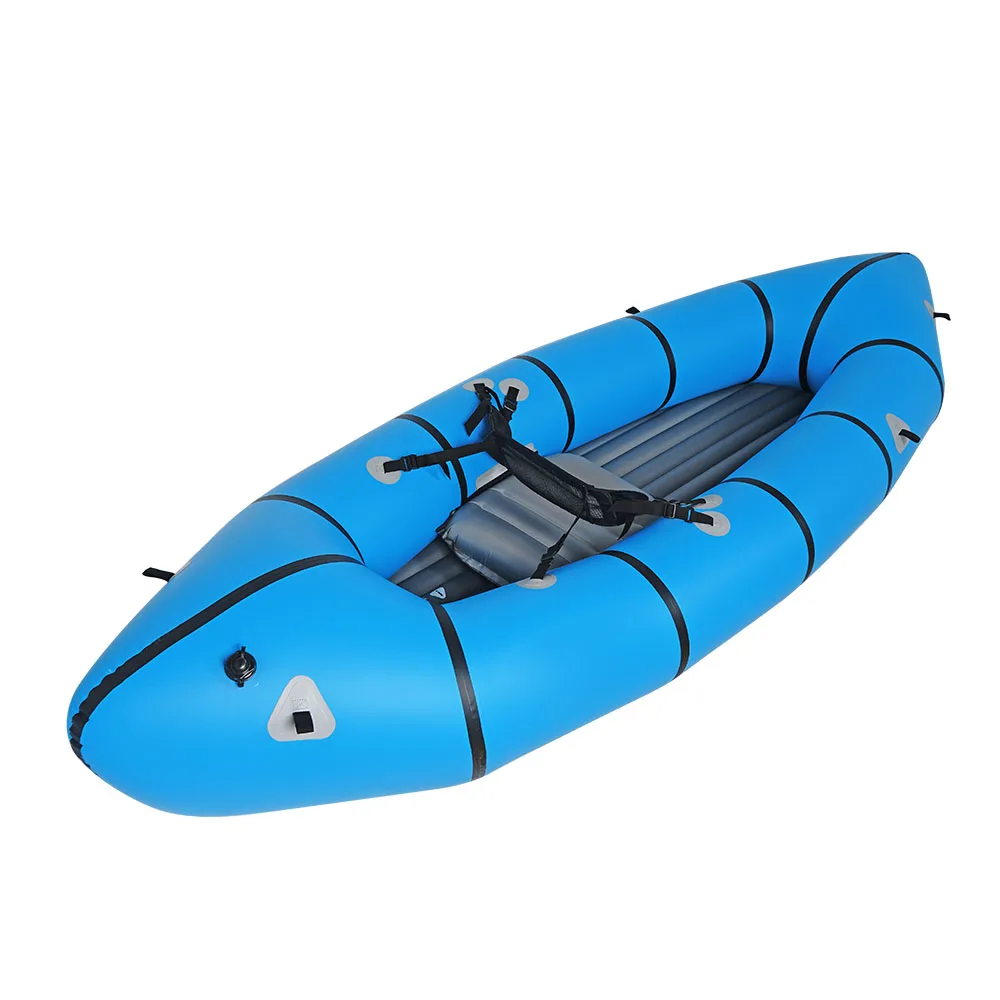single seat kayak 210d/420d oem design inflatable foldable tpu packraft raft boat for bikerafting and whitewater