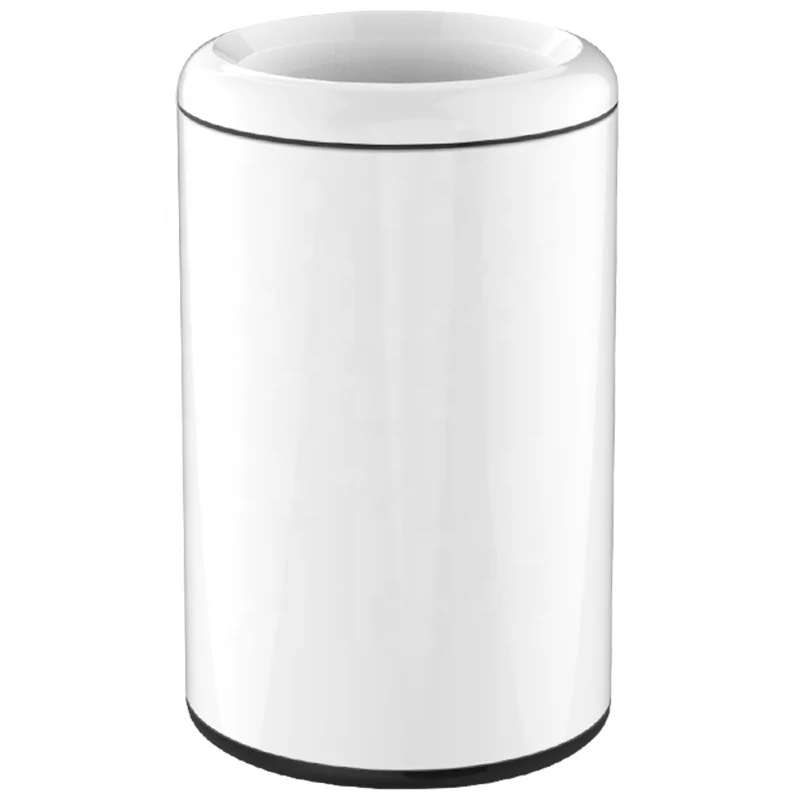 RTS 12L Dustbin Round Trash Garbage Can 3gallo Waste Rubbish Bin Stainless Steel Large Big Opentop Indoor Storage Bucket 1720pcs